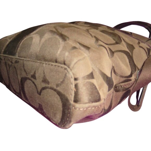 Coach 2013 Signature C Brown Canvas & Leather Trim Fold over Tote and Crossbody - Picture 9 of 11